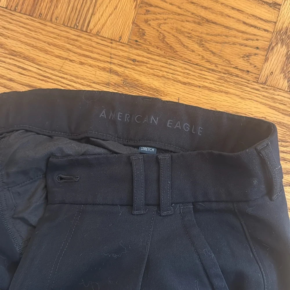 American eagle super wide leg high rise trouser pant size 8 black - Picture 4 of 5